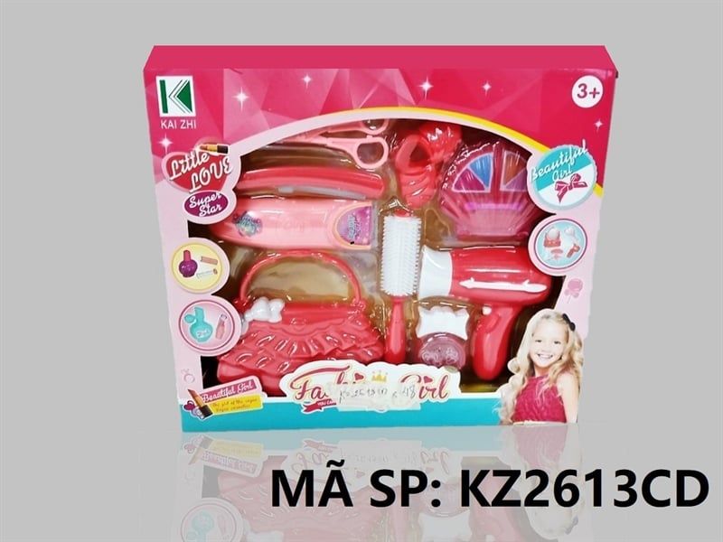  KZ2613CD HỘP TRANG ĐIỂM TÚI XÁCH, MÁY SẤY, KÉO, KẸP, TÔNG ĐƠ CẮT TÓC, LƯỢC Fashion Girl 