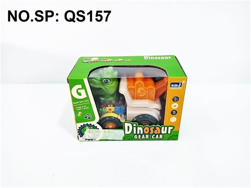 QS157 HỘP XE CT HỐT CẨU ĐẦU KHỦNG LONG PIN ĐÈN BÁNH RĂNG DINOSAUR GEAR CAR QS155, QS156, QS158 