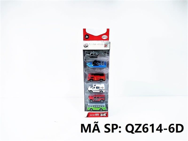  QZ614-6D VĨ HỘP XE SẮT TRỚN 6C ĐỦ MẪU (TRỰC THĂNG, TÀU, CỨU HỎA, CỨU THƯƠNG, HƠI, BUS) Auto World 