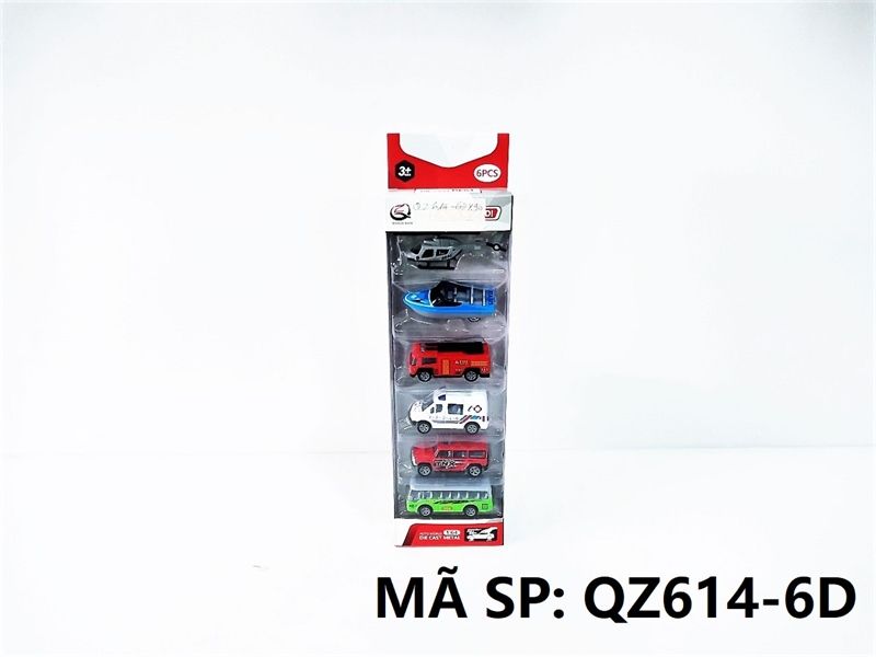  QZ614-6D VĨ HỘP XE SẮT TRỚN 6C ĐỦ MẪU (TRỰC THĂNG, TÀU, CỨU HỎA, CỨU THƯƠNG, HƠI, BUS) Auto World 