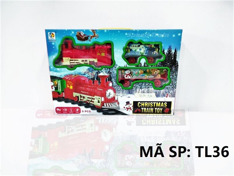  TL36 HỘP ĐƯỜNG RAY XE LỬA PIN NOEL 9 MIẾNG Christmas Train Toy 