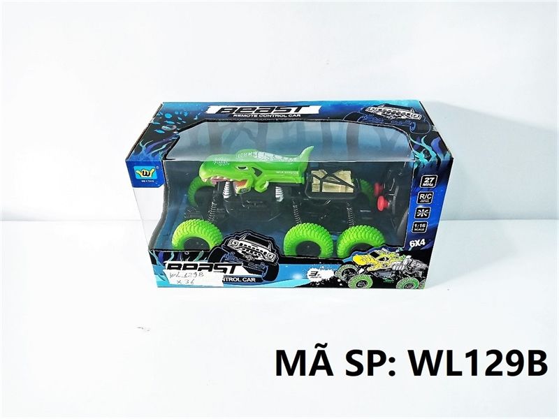  WL129B HỘP XE CÁ SẤU ĐỊA HÌNH 6 BÁNH ĐK 7 Đ.TÁC, CÓ SẠC, TL 1:16 Beast WL-122B 