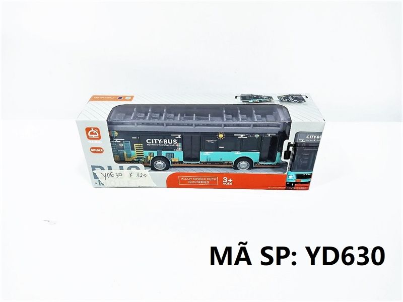  YD630 HỘP XE BUS SẮT TRỚN 2 TẨNG MUI TRẦN MỞ CỬA PIN NÚT NHẠC ĐÈN Bus Model 
