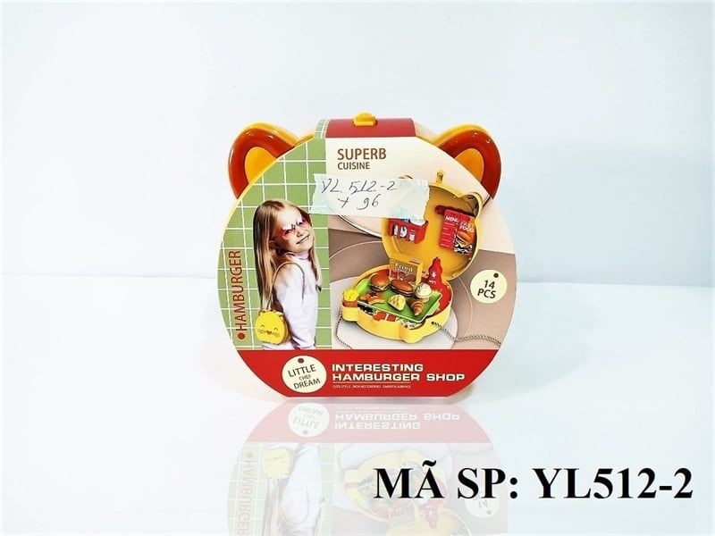  YL512-2 HỘP VALI TÚI XÁCH BẾP BÁNH MÌ 14 MIẾNG MÈO Interesting Hamburger Shop 