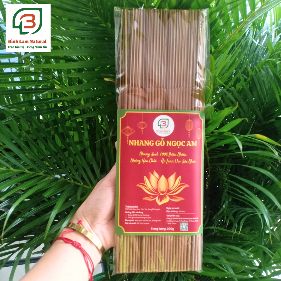  Nhang Sạch Thảo Mộc Gỗ Ngọc Am Thiên Nhiên Bình Lam Natural, Mùi Thơm Dịu Nhẹ, Không Hóa Chất, An Toàn Cho Sức Khỏe 200g 