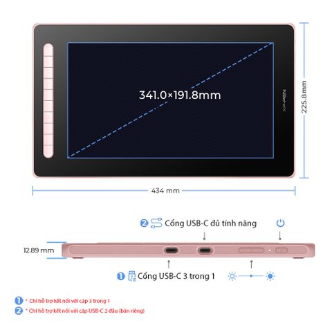  BẢNG VẼ MÀN HÌNH XP-PEN ARTIST 16 GEN 2 CHIP X3 ANDROID 127% SRGB CẢM ỨNG NGHIÊNG 