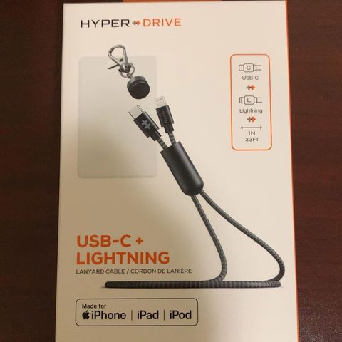  Cáp Hyperdrive Lanyard USB-C to Lightning sạc nhanh 18W (1m) 