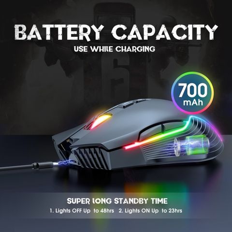  Onikuma CW905 2.4G Chuột không dây RGB (Đen) 