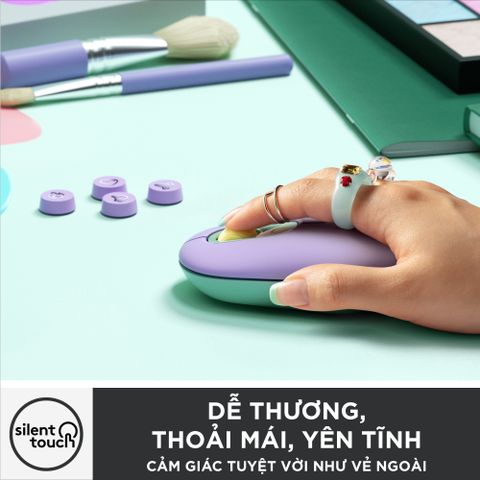  Chuột Không Dây Bluetooth Cho Macbook Logitech POP Mouse Công Nghệ Cảm Ứng, Yên Tĩnh, Độ Chính Xác Cao CPOP 