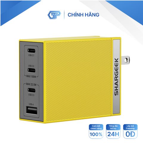  Bộ Sạc Shageek 100W Pro GaN ( Vàng ) - HÀNG CHÍNH HÃNG 