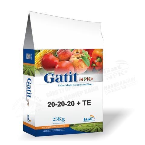  Phân bón hòa tan dòng cân đối GATIT NPK 20-20-20 + TE (Gatit T) 