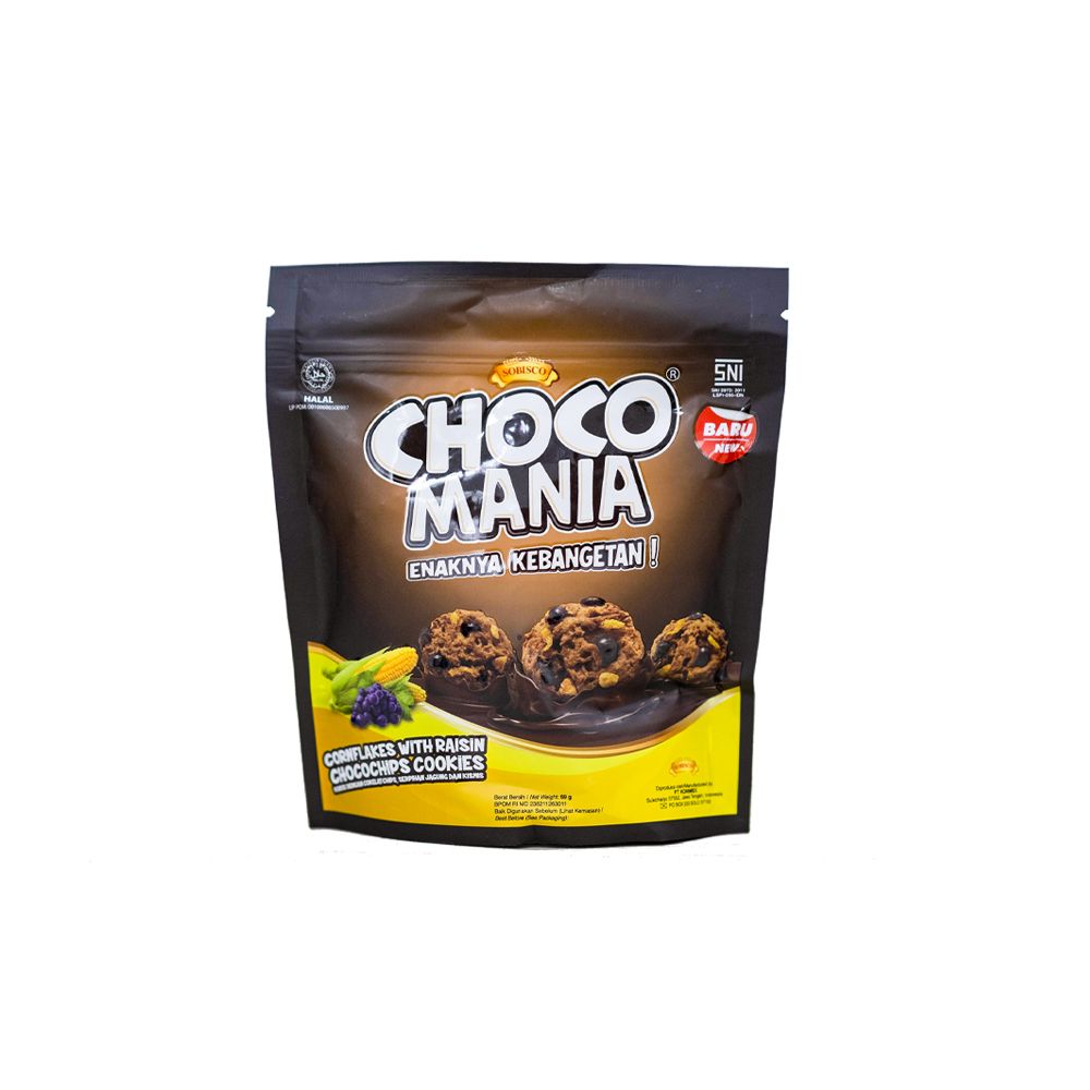  Bánh quy chocochips vị bánh ngô với nho khô - ChocoMania Cornflakes with raisin Chocochips cookies – 69gr 