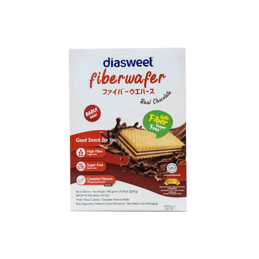  Bánh xốp vị sô cô la Diasweet- Diasweet Fiberwafer Real chocolate 