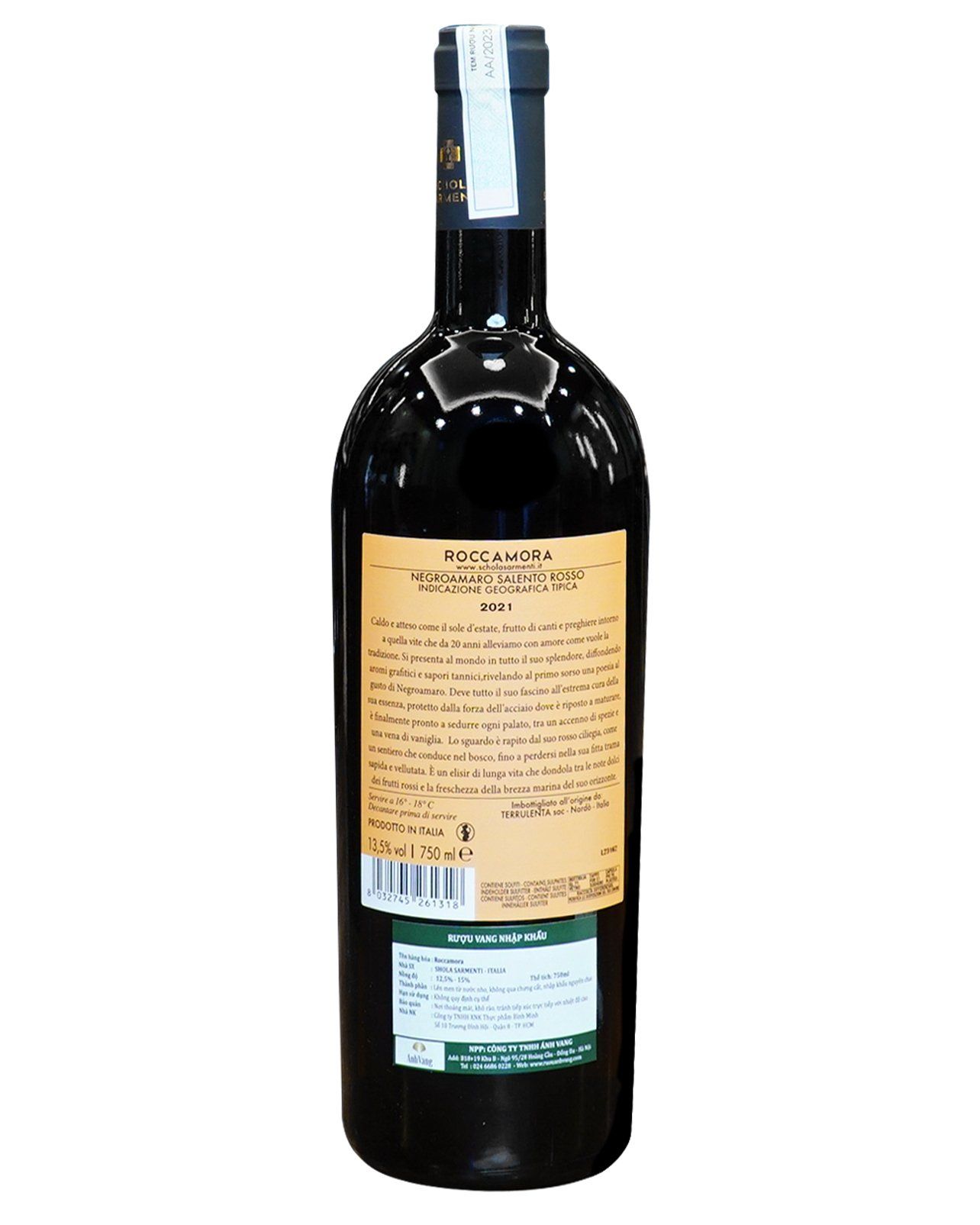  Rượu vang đỏ Ý Roccamora Negroamaro DOC trên 5% ABV* - Vang Chén Thánh 
