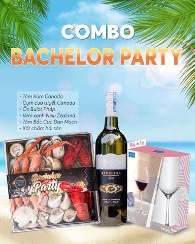  Combo vang trắng và hải sản lạnh ăn liền Barchelor Party 