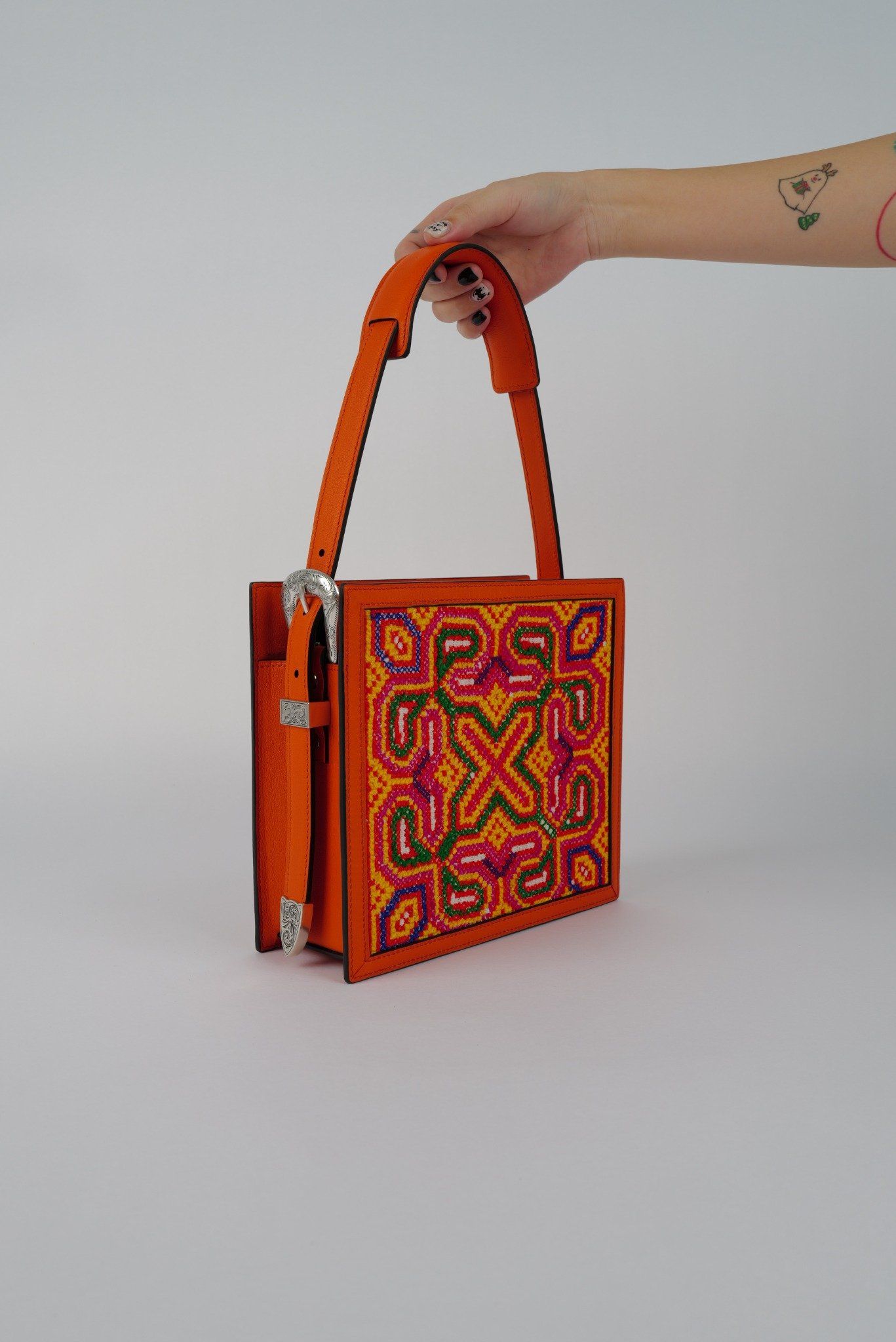 Brocade Mixed Square Bag