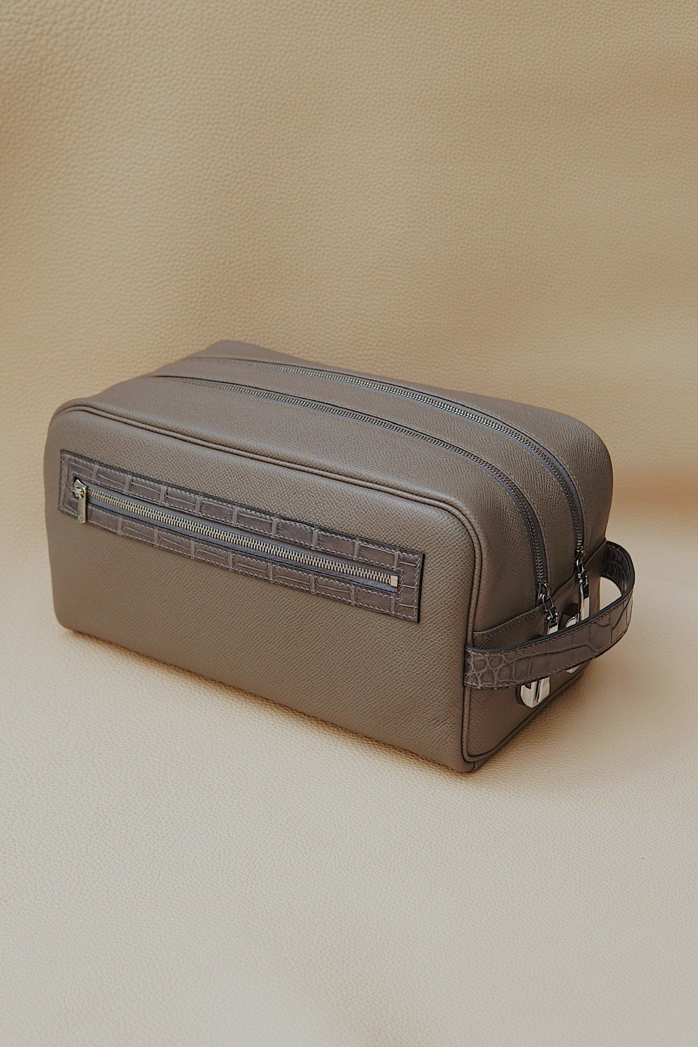 Double Dopp Kit Bag (Mix with Cro & Lizard)