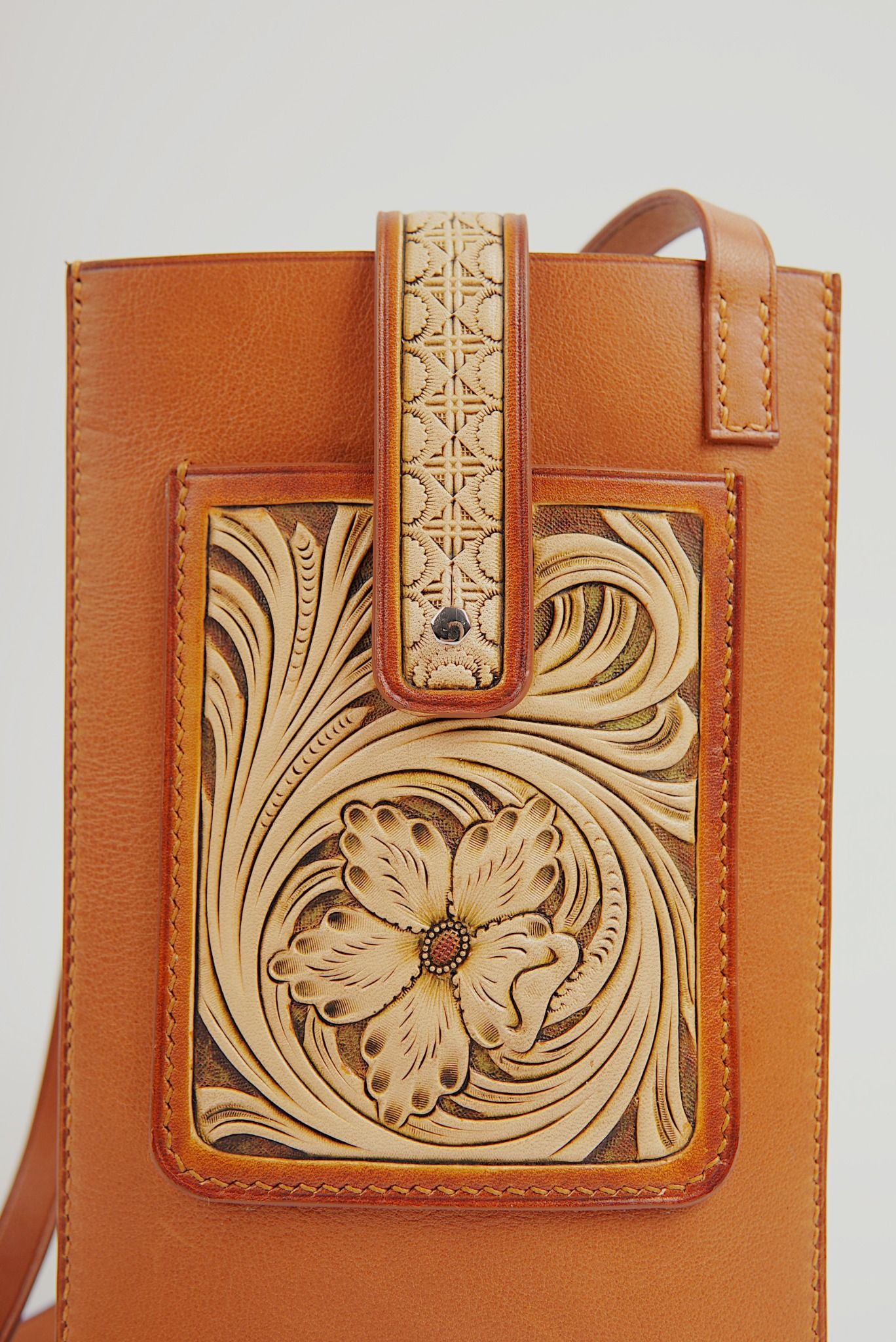 Slim Sling Phone Bag (Carved Details)