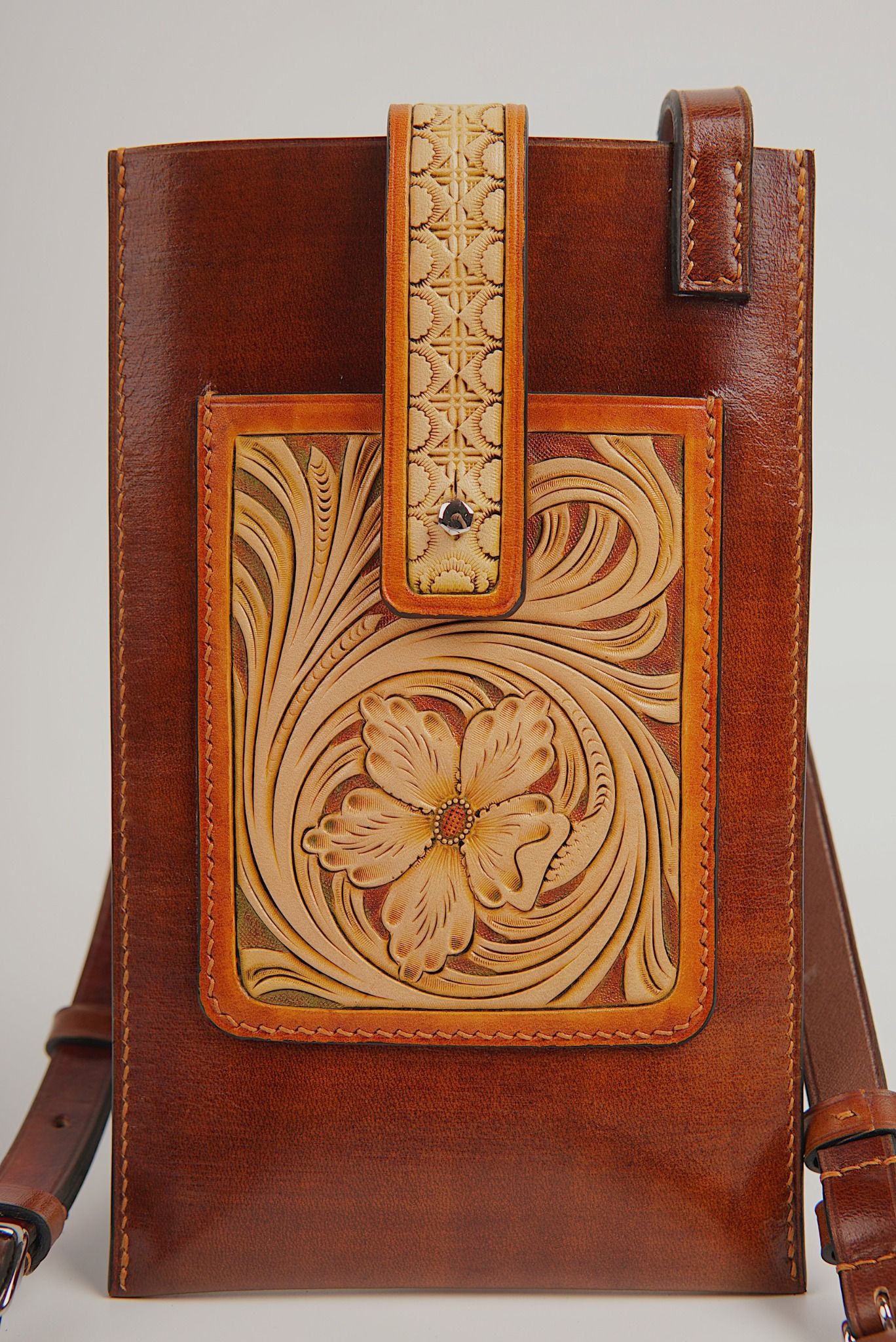 Slim Sling Phone Bag (Carved Details)