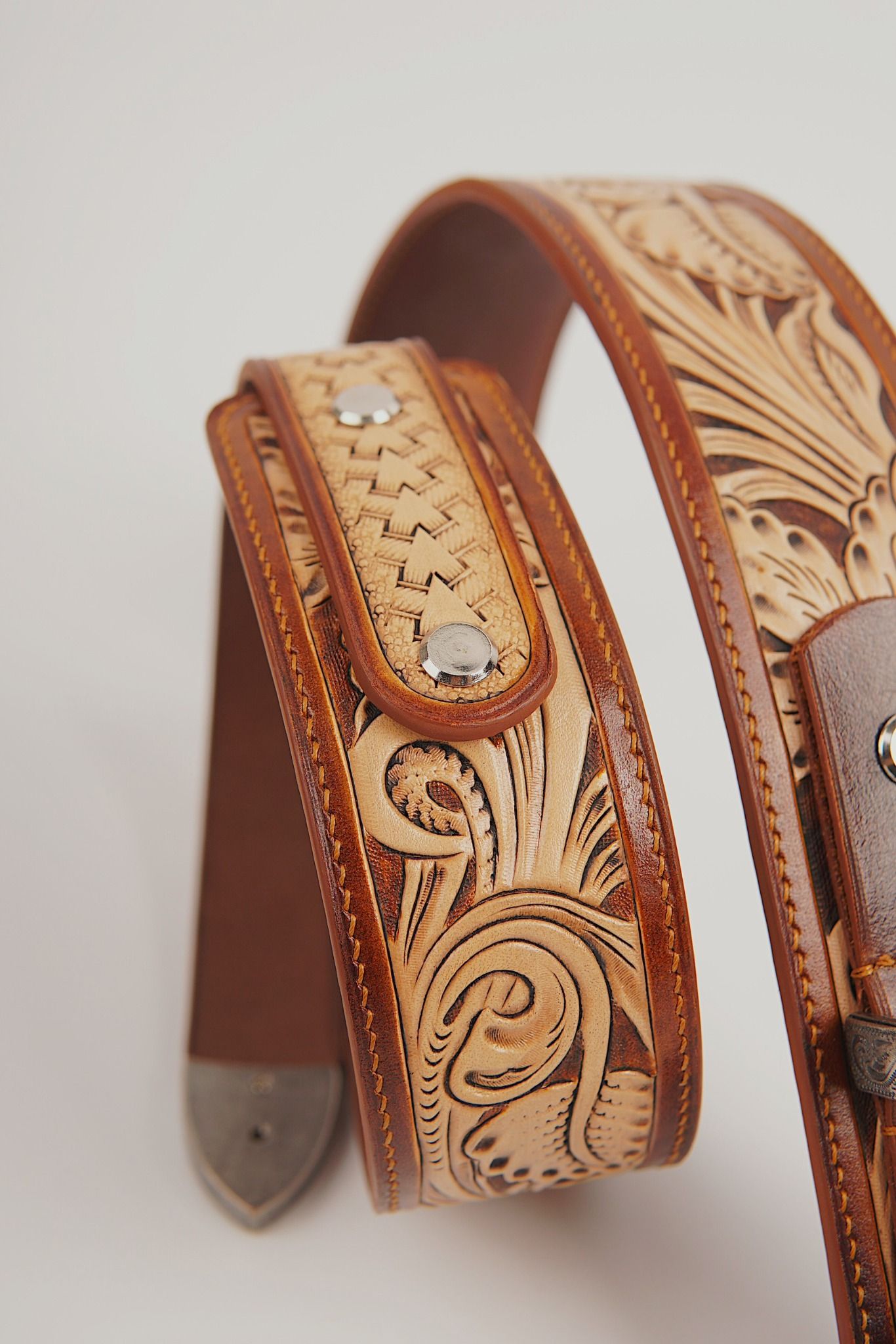Hand Carved Sheridan Belt