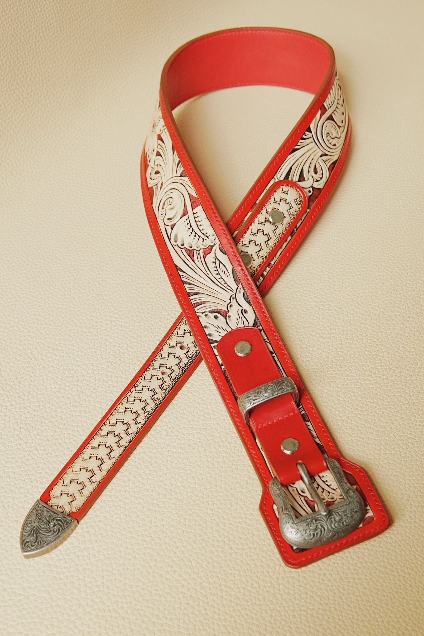 Hand Carved Sheridan Belt