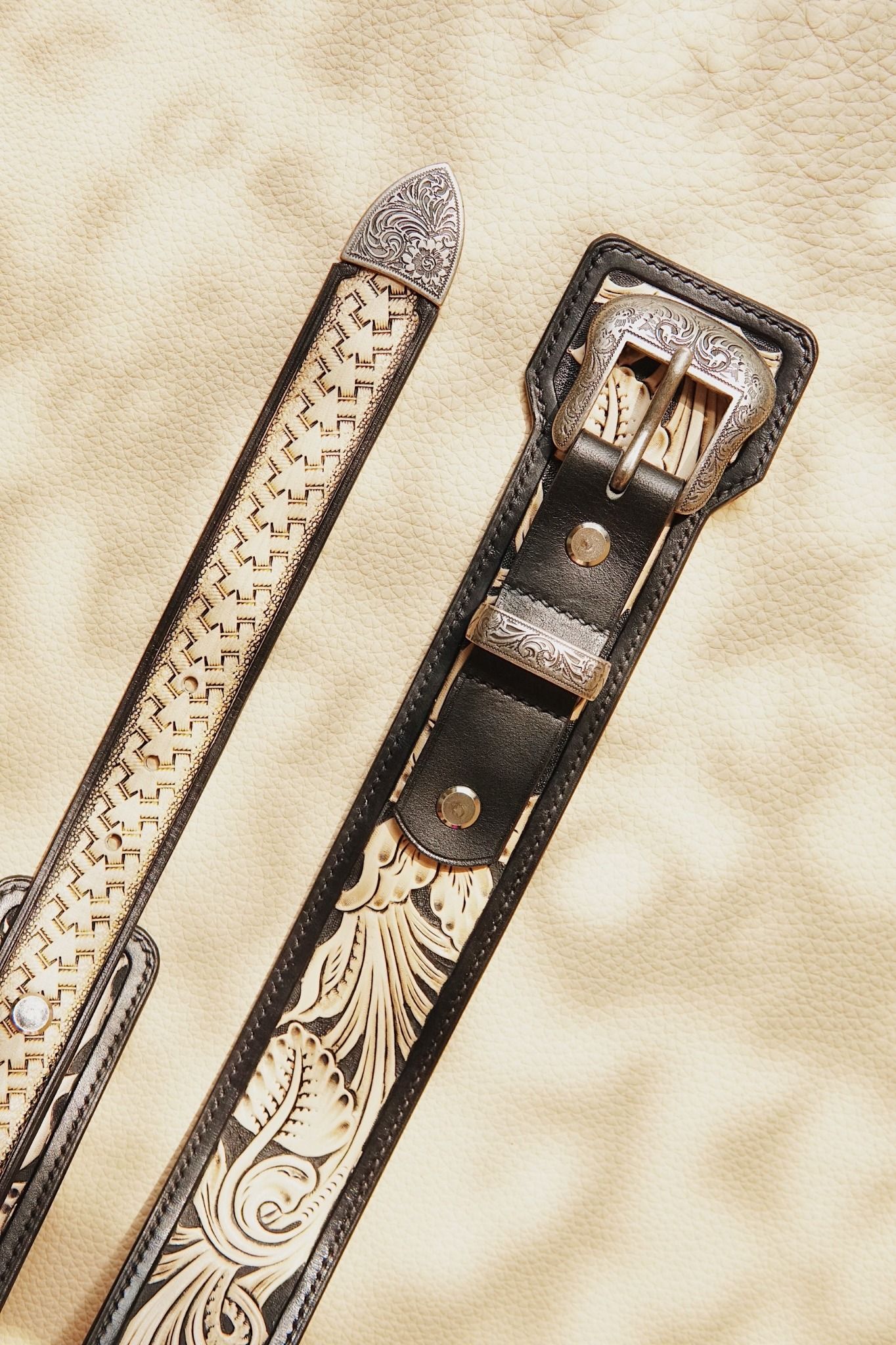 Hand Carved Sheridan Belt