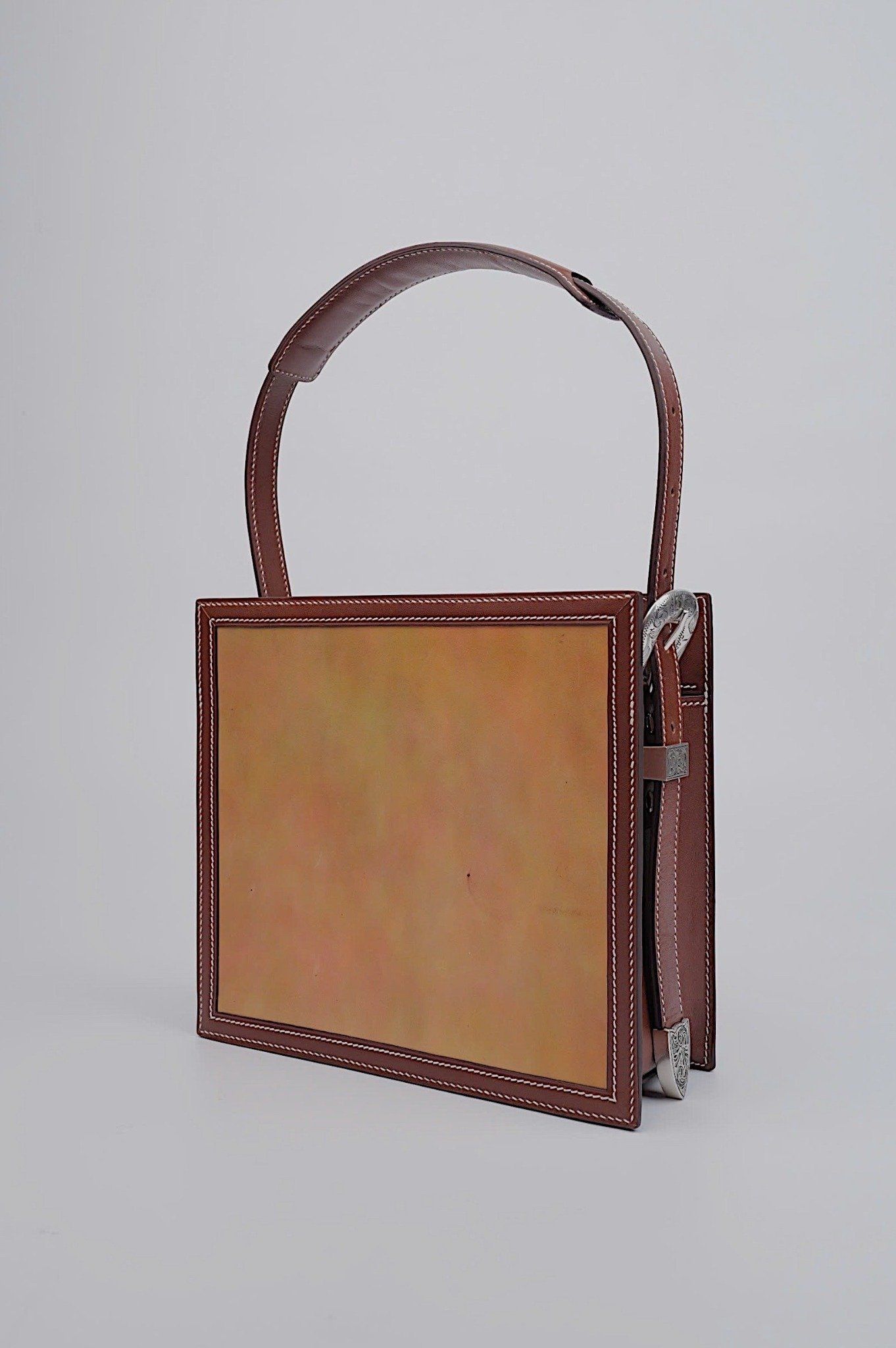 Crane Bird And Blossom (Hand Carved Square Bag)