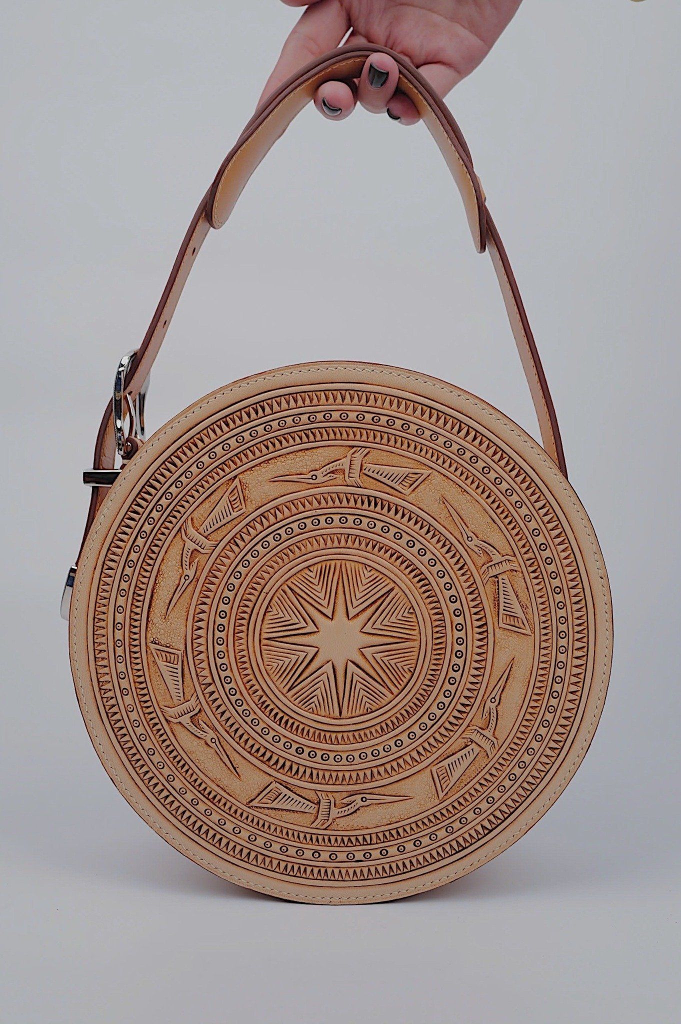 Dong Son Drum (Hand Carved Round Bag)