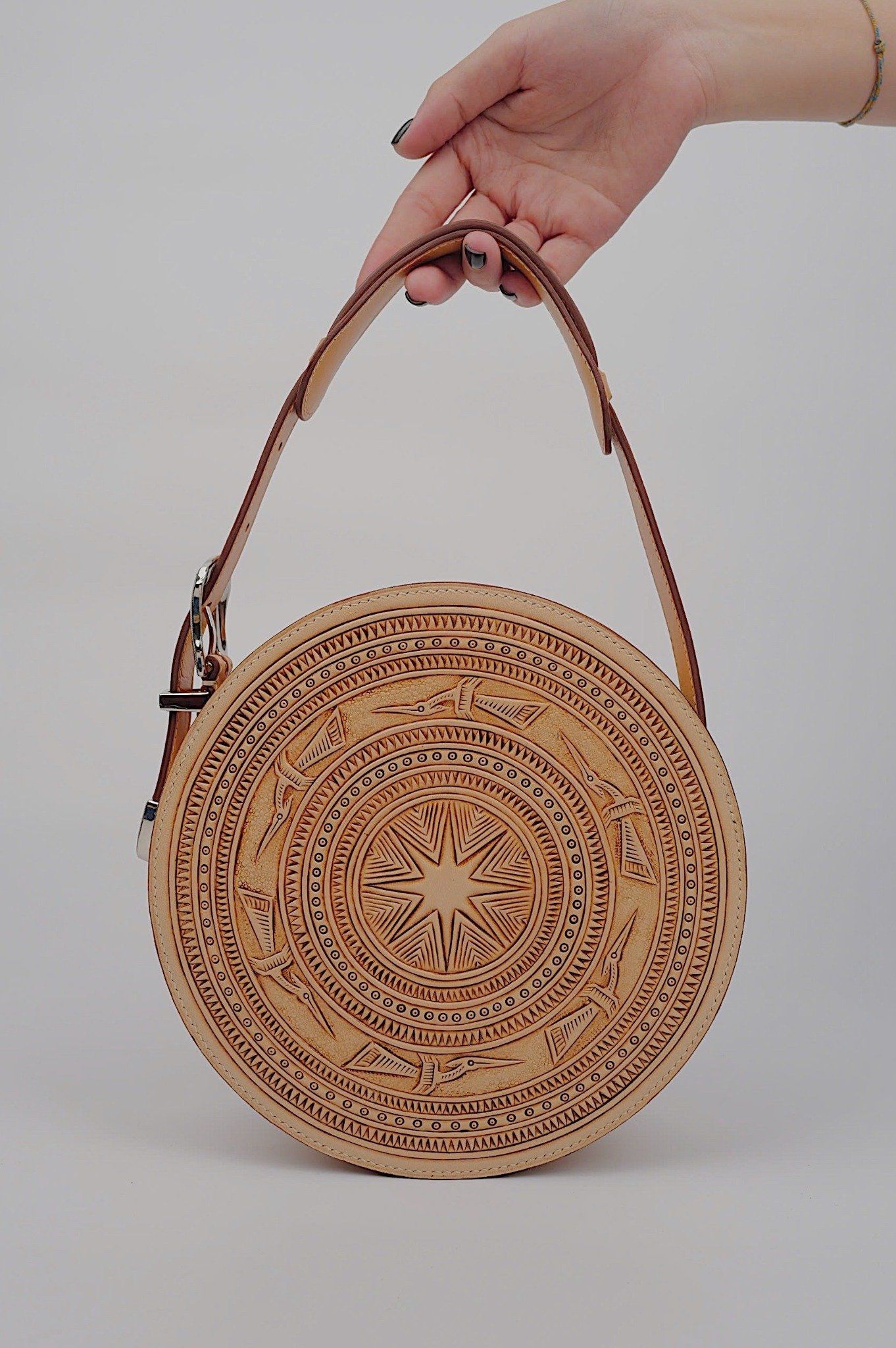 Dong Son Drum (Hand Carved Round Bag)