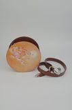 Crane Bird And Blossom (Hand Carved Round Bag)