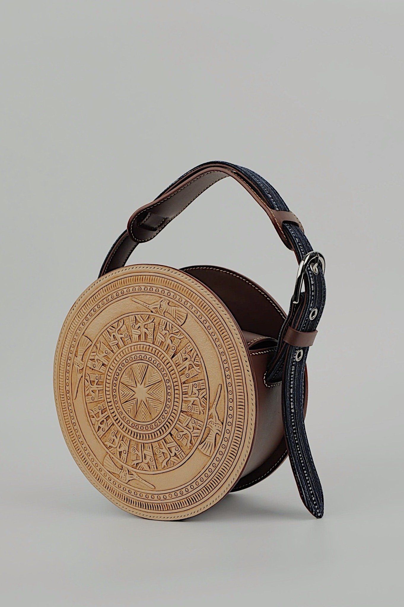 Dong Son Drum (Hand Carved Round Bag)
