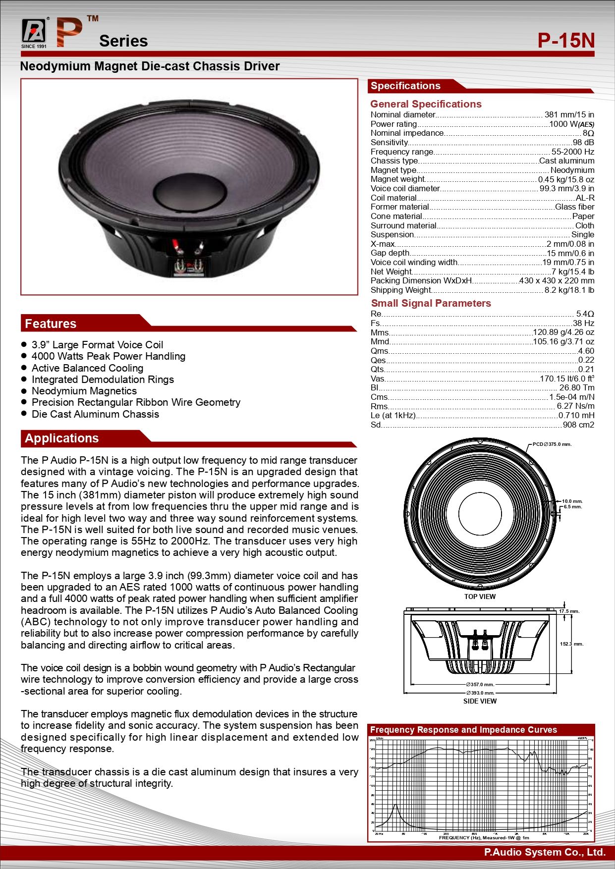 Bass 40 Paudio P15N