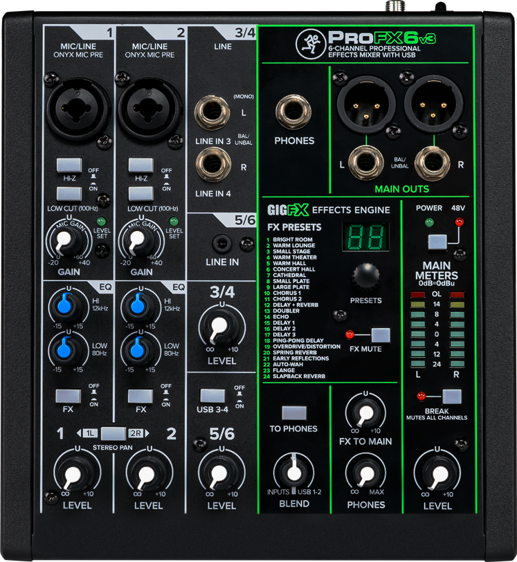 MACKIE PRO FX 6v3 Mixer analog – nhacvietdts