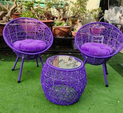  Bàn ghế đan mây 01 