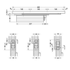 Thiết bị đóng cửa tự động âm Hafele 931.84.039