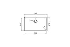 Chậu rửa đơn PYRAMIS PFIBERTEK MISTRAL 70X40 - 1B - Black - 070212401