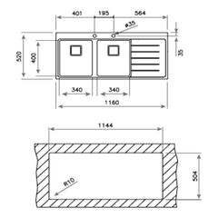 Chậu rửa bát TEKA Zenit RS15 2B 1D
