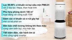 Máy lọc không khí 2 tầng LG PuriCare AS10GDWH0.ABAE 70W