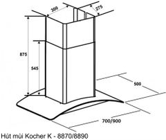 Hút mùi kính cong Kocher K- 8890