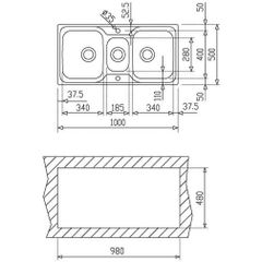 Chậu rửa bát Teka CLASSIC 2 1/2B