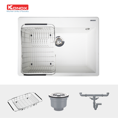 Chậu rửa bát đá Konox Granite Ruvita 680 Silver