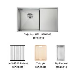 chậu inox Häfele HS21-SSD1S60 và phụ kiện