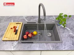 Chậu rửa bát đá Konox Granite Ruvita 680 Grey