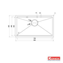 Chậu rửa bát 1 hố KN8046SU TẶNG vòi rửa bát dây rút RENO