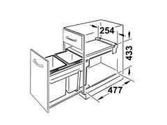 Thùng rác đôi 2*15 lít Hailo Tandem 300mm Hafele 502.72.761