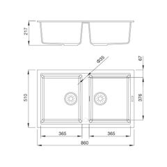 Chậu rửa đá Granite Nano Black K-45086