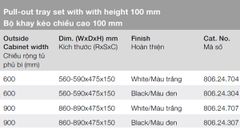 Bộ khay kéo Hafele 806.24.704 cao 100mm