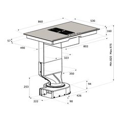 Bếp từ kết hợp hút mùi Malloca HIH-864 LI (đèn mặt bếp)