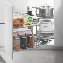 Kệ góc xoay liên hoàn nan tròn Higold Platinum | 101005 | Mở trái