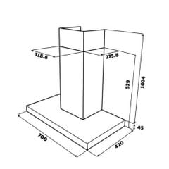Máy hút mùi áp tường GrandX GX H70C69G